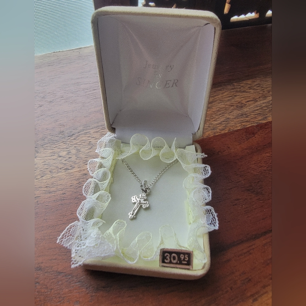 Singer Sterling Confirmation Pendant With Stainless Chain